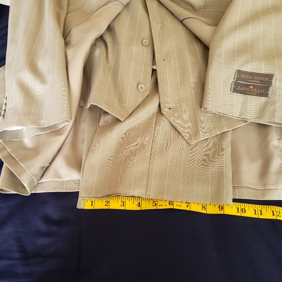 NWT ZANDELLO Le Collezioni Hand Tailor 3 PC MEN GRAY SUIT 46L 40W - Picture 10 of 10